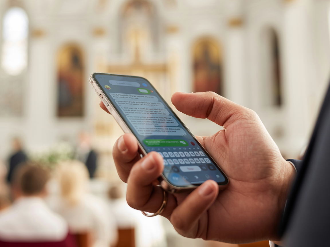 Phone showing text messages